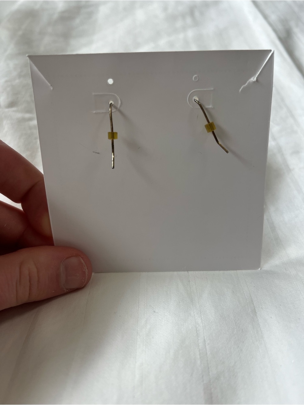 Stella & Dot Smoky Gray Teardrop Earrings with Gold Trim - Picture 4 of 4